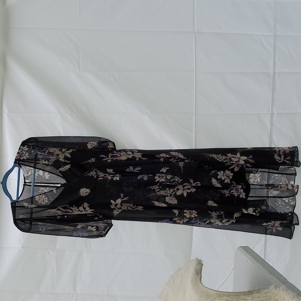 CALVIN KLEIN WOMENS SIZE 6 SHEER FLORAL DRESS , LINED
